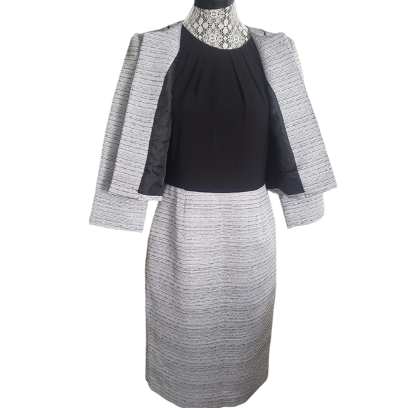 JONES New York Black And Silver Tweed Dress Suit. - Picture 3 of 16